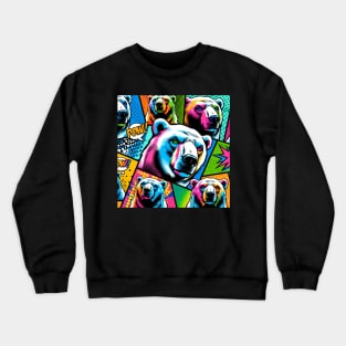 Pop Art Polar Bear Tee - Vibrant Wildlife Fashion Crewneck Sweatshirt